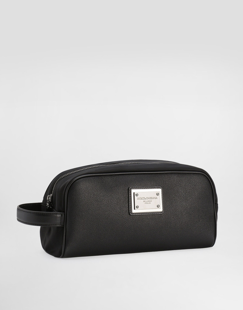 Dolce & Gabbana Grainy calfskin and nylon toiletry bag outlook