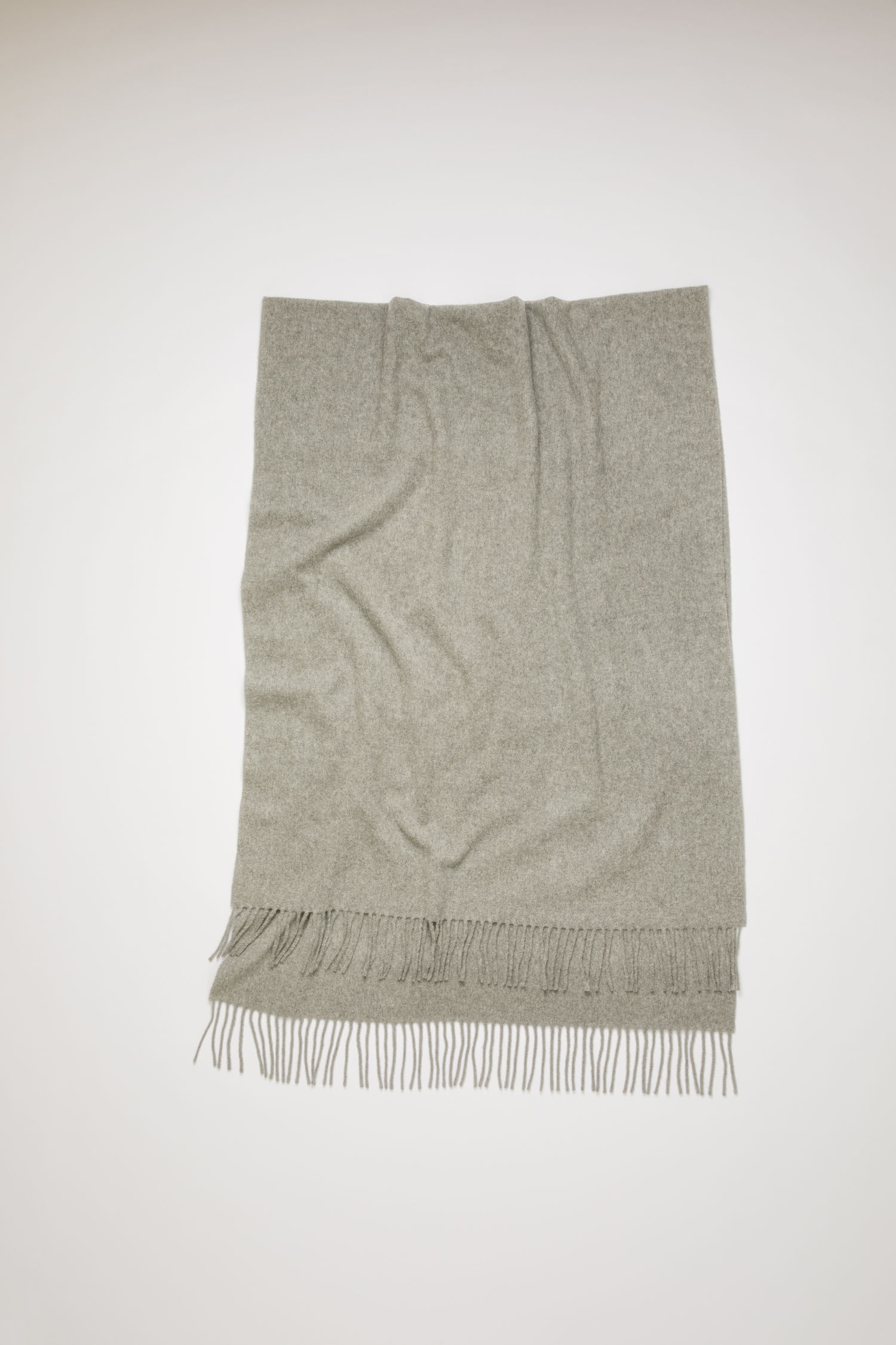 Oversized wool scarf light grey melange - 2