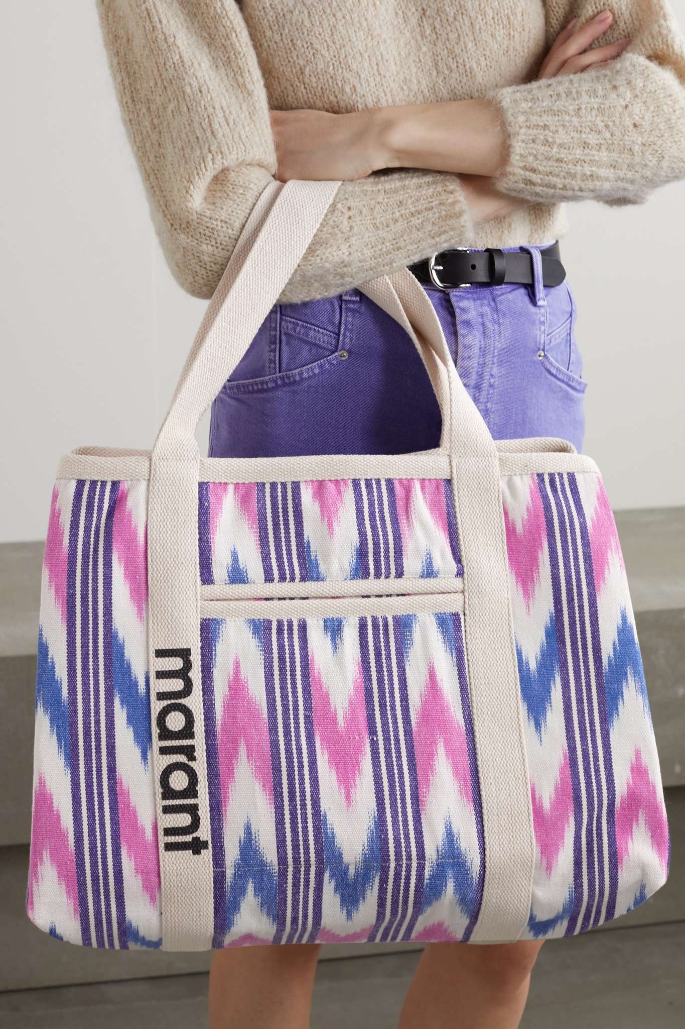 Warden striped cotton-canvas tote - 2