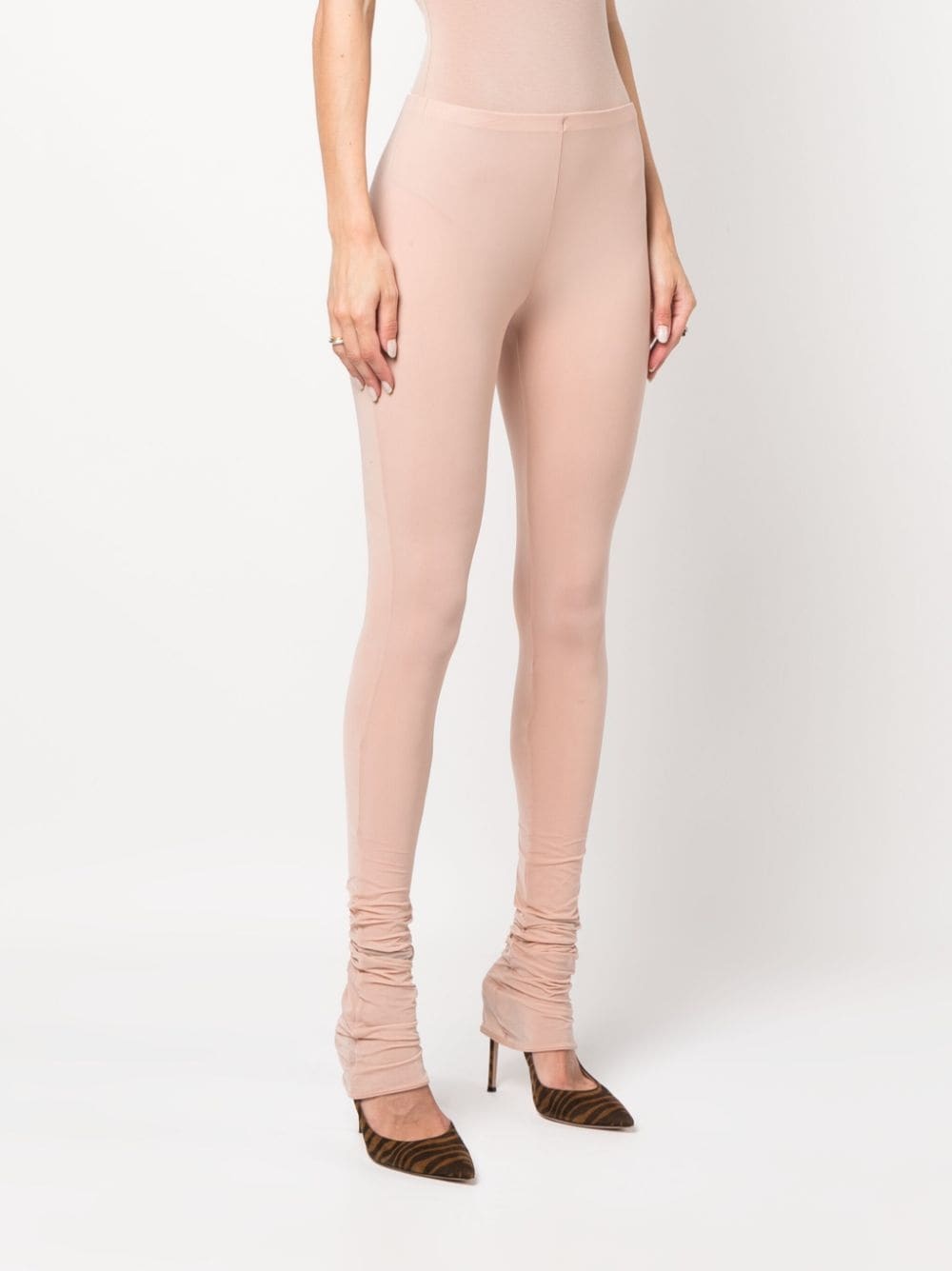 ruched-cuff mid-rise leggings - 3