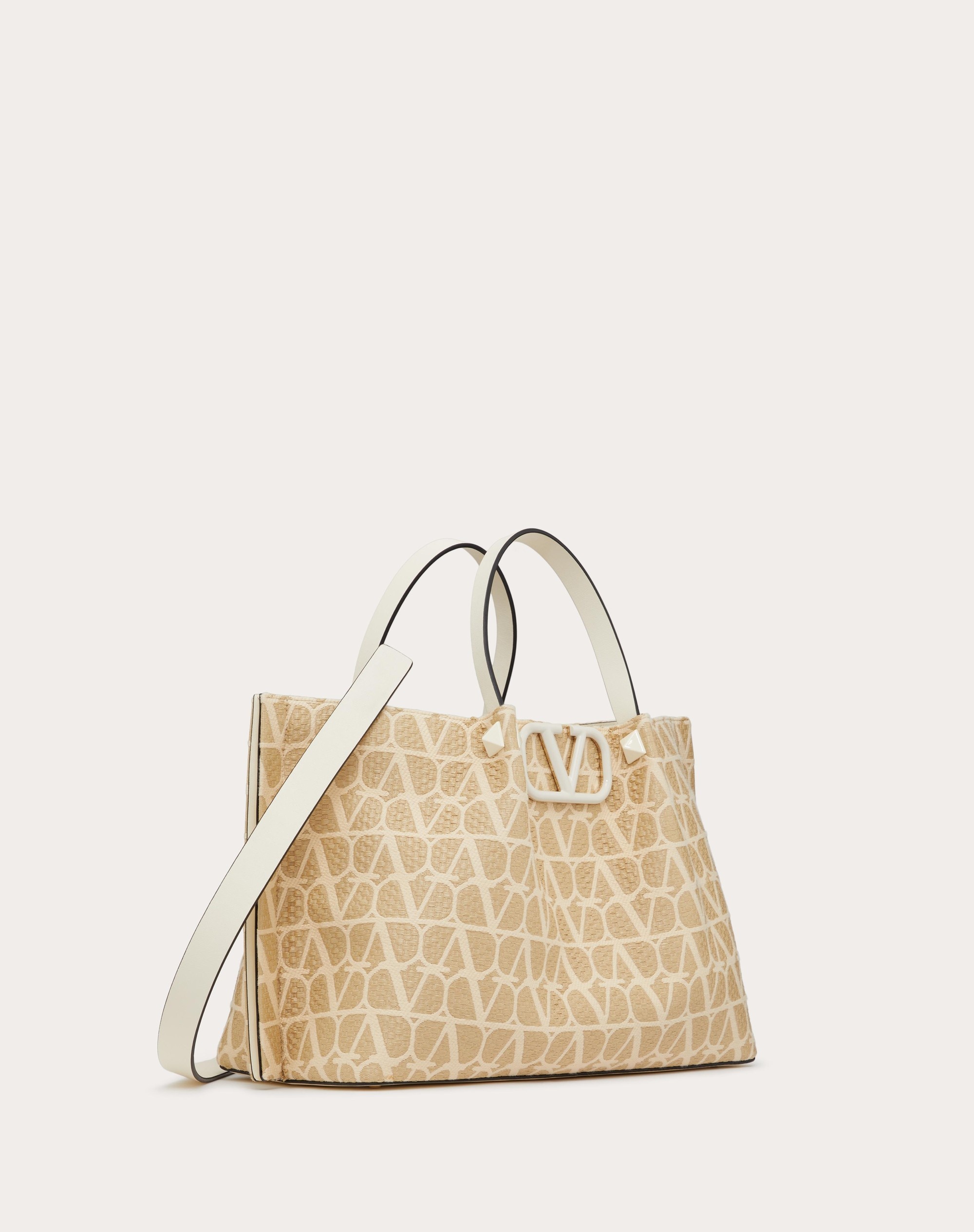 MEDIUM TOILE ICONOGRAPHE RAFFIA SHOPPING BAG - 3