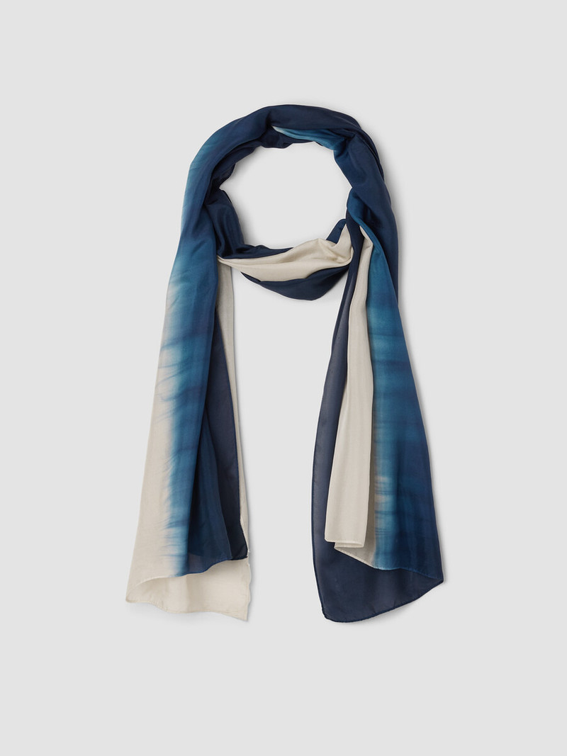 Hand-Dyed Abstract Silk Scarf 1
