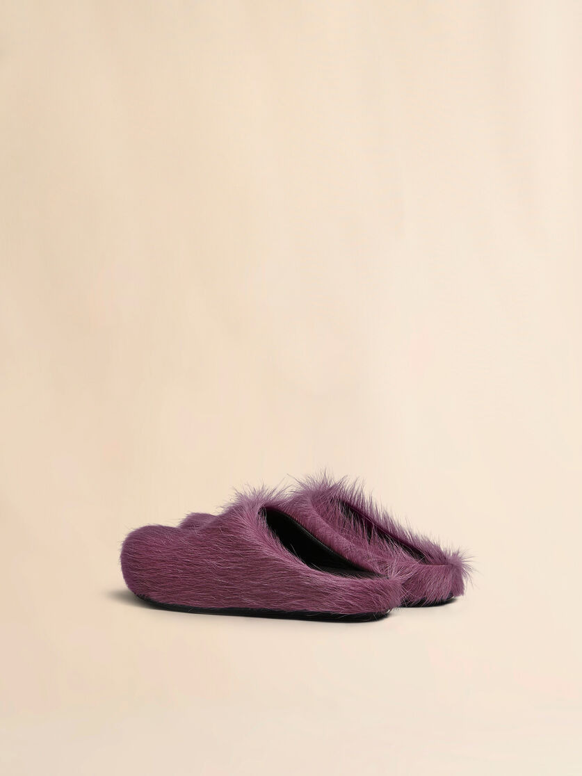 PURPLE LONG HAIR CALFSKIN FUSSBETT SABOT - 3