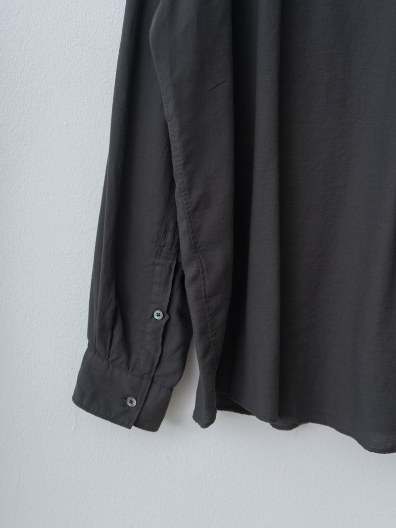 Cotton Silk Twill Garment-dyed Loose Shirt - Carbon 7