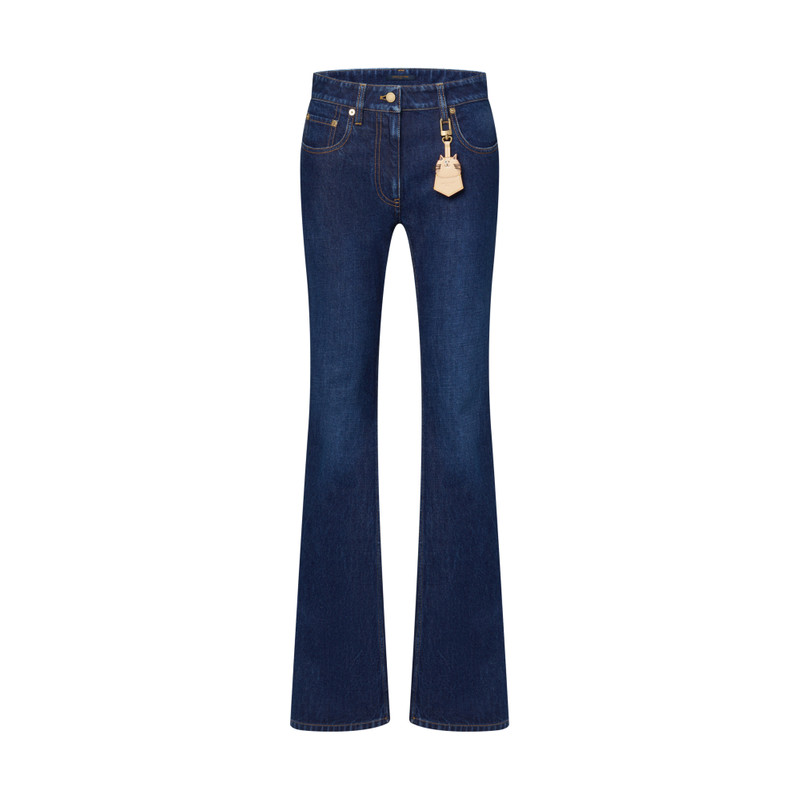Straight-Cut Washed Denim Jeans 1