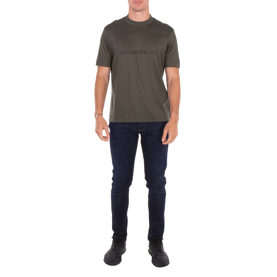 Emporio Armani Logo Embroidered Lyocell-Blend T-Shirt - 3