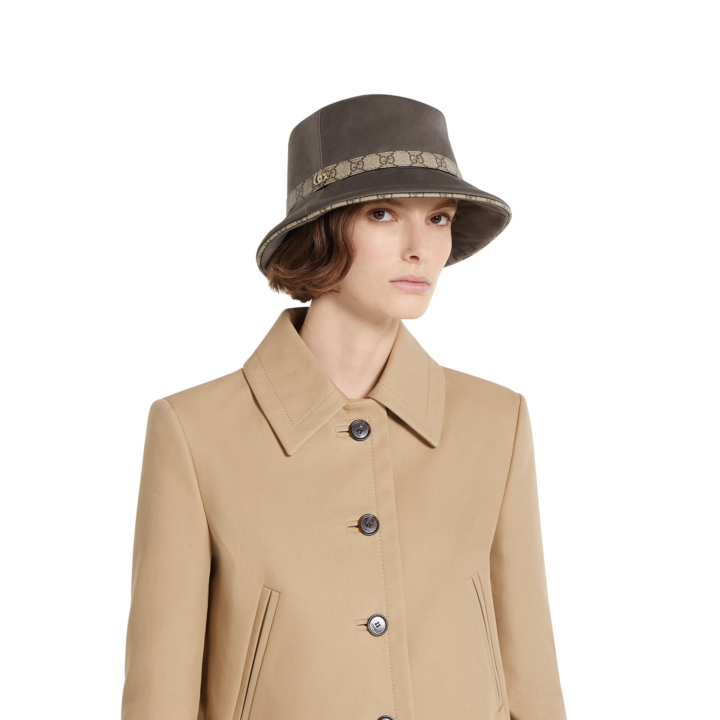 Cotton fedora with Double G - 3