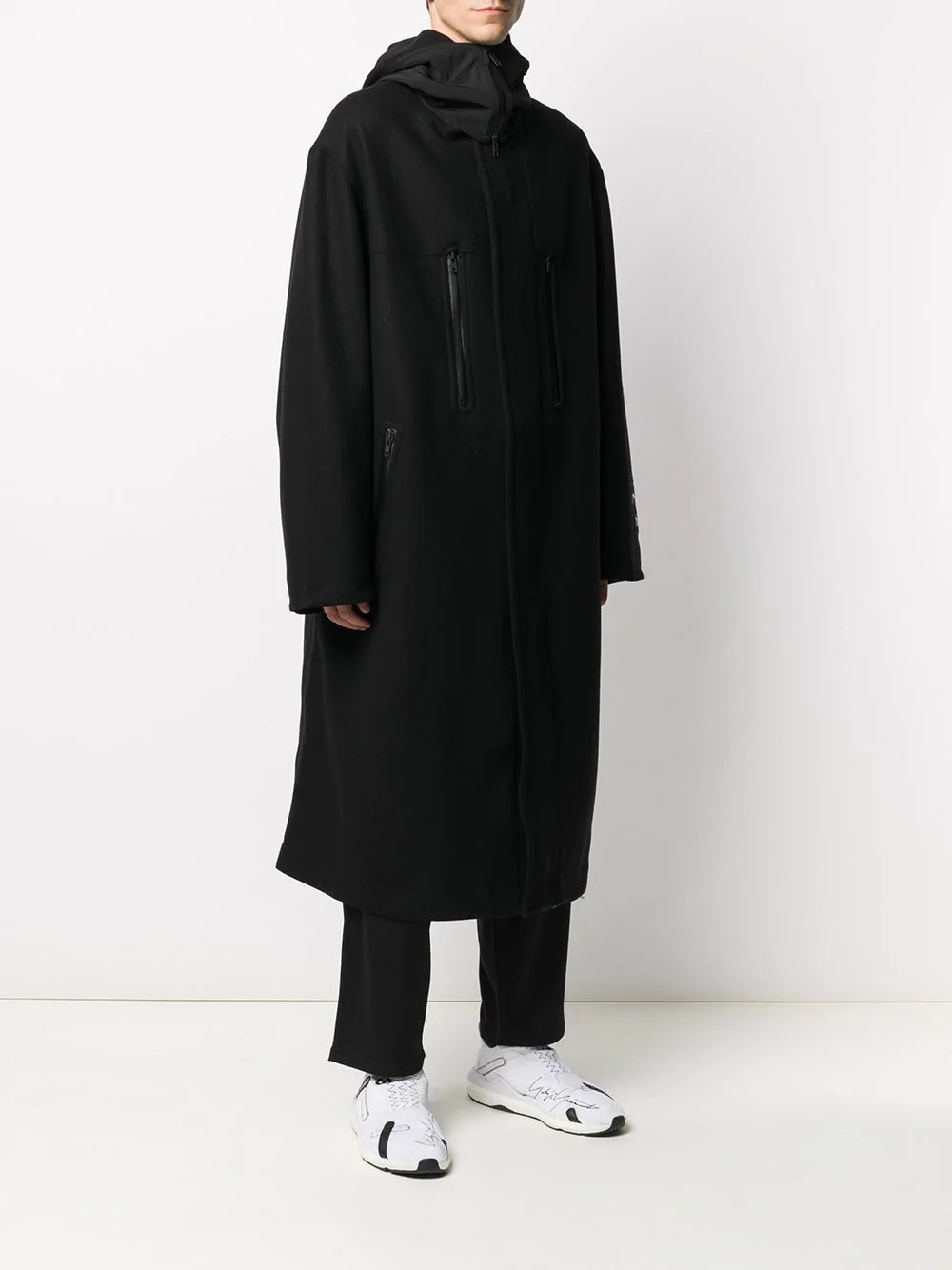 CH3 hooded long coat - 3