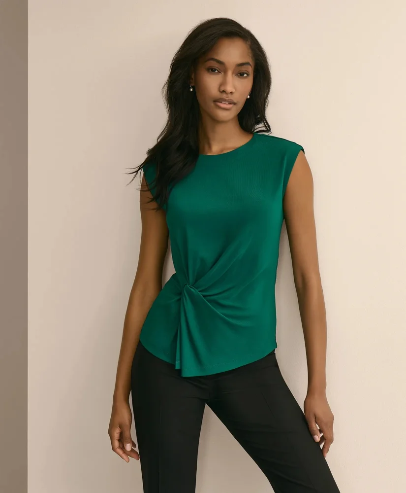 Jersey Sleeveless Waist-Twist Top - 1