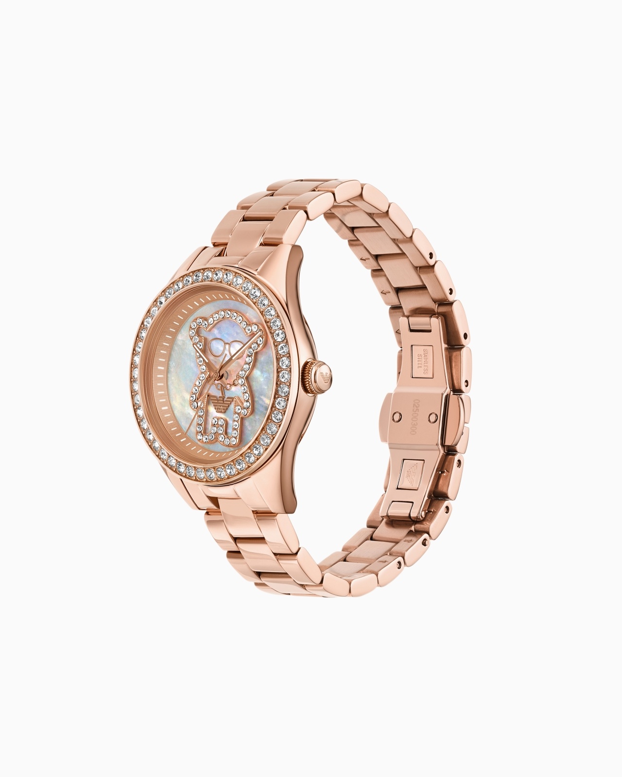 THREE-HAND ROSE GOLD-TONE STAINLESS STEEL WATCH - 2