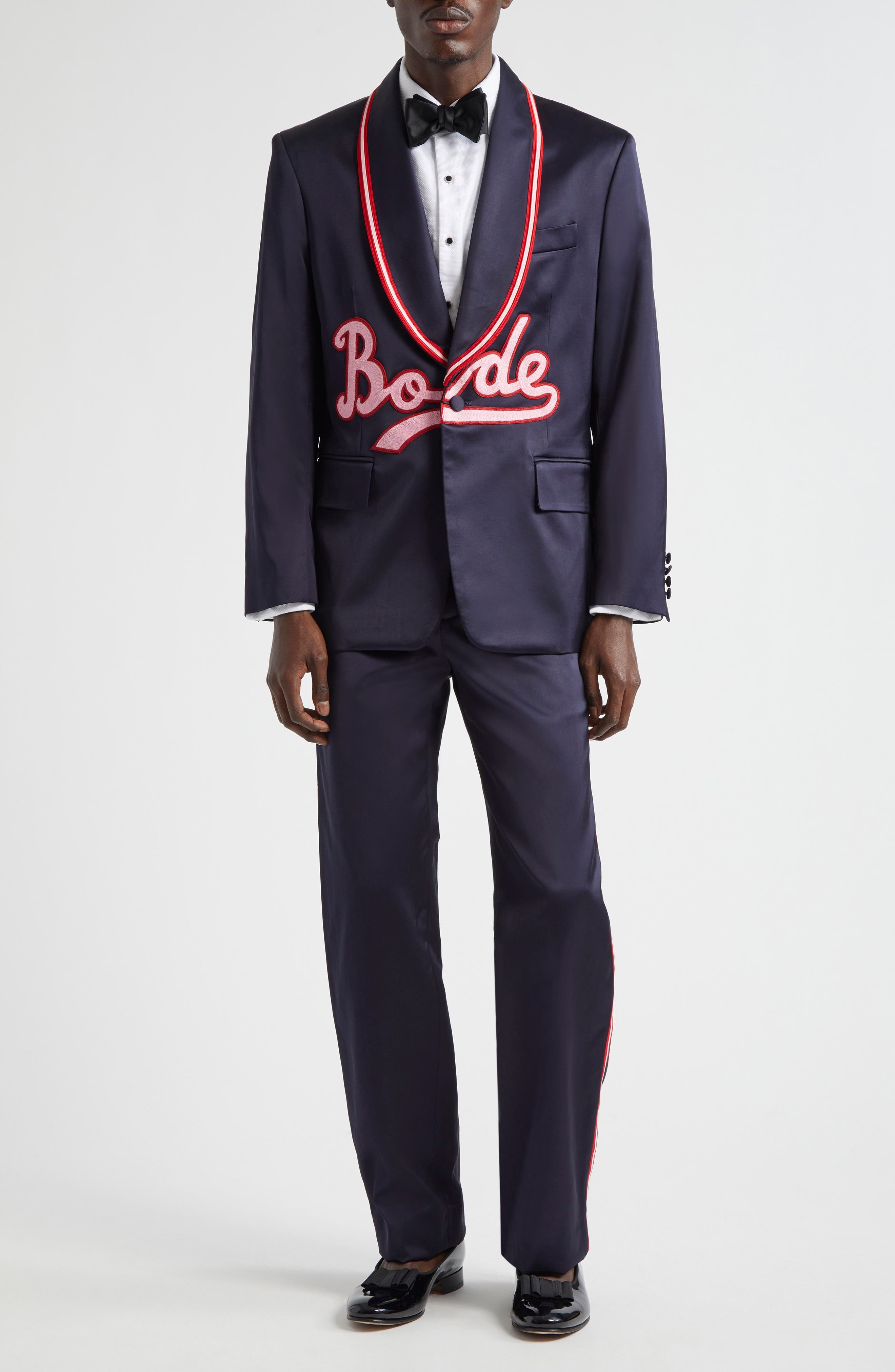 Bode Major League Side Stripe Suiting Trousers in Navy at Nordstrom - 2