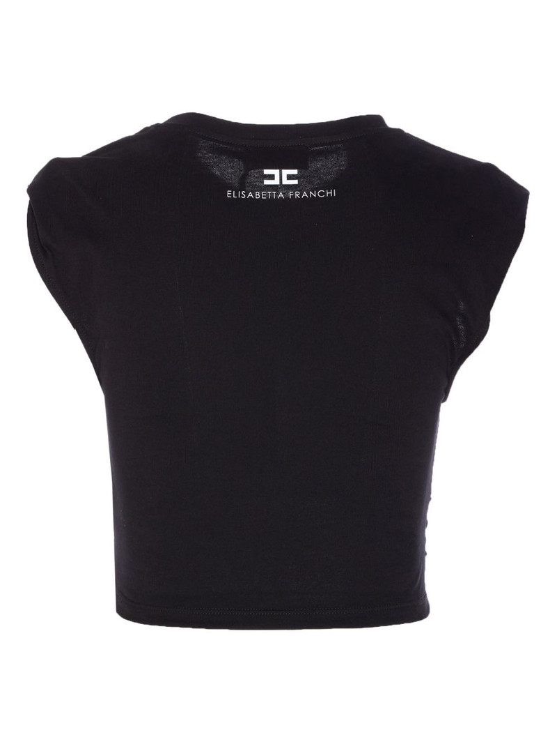 ELISABETTA FRANCHI logo-plaque sleeveless top outlook
