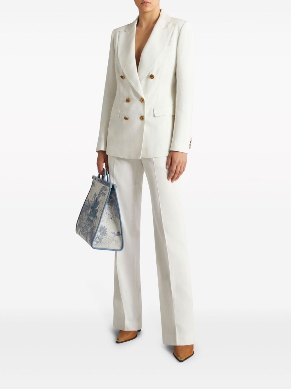 slub-texture double-breasted blazer - 2