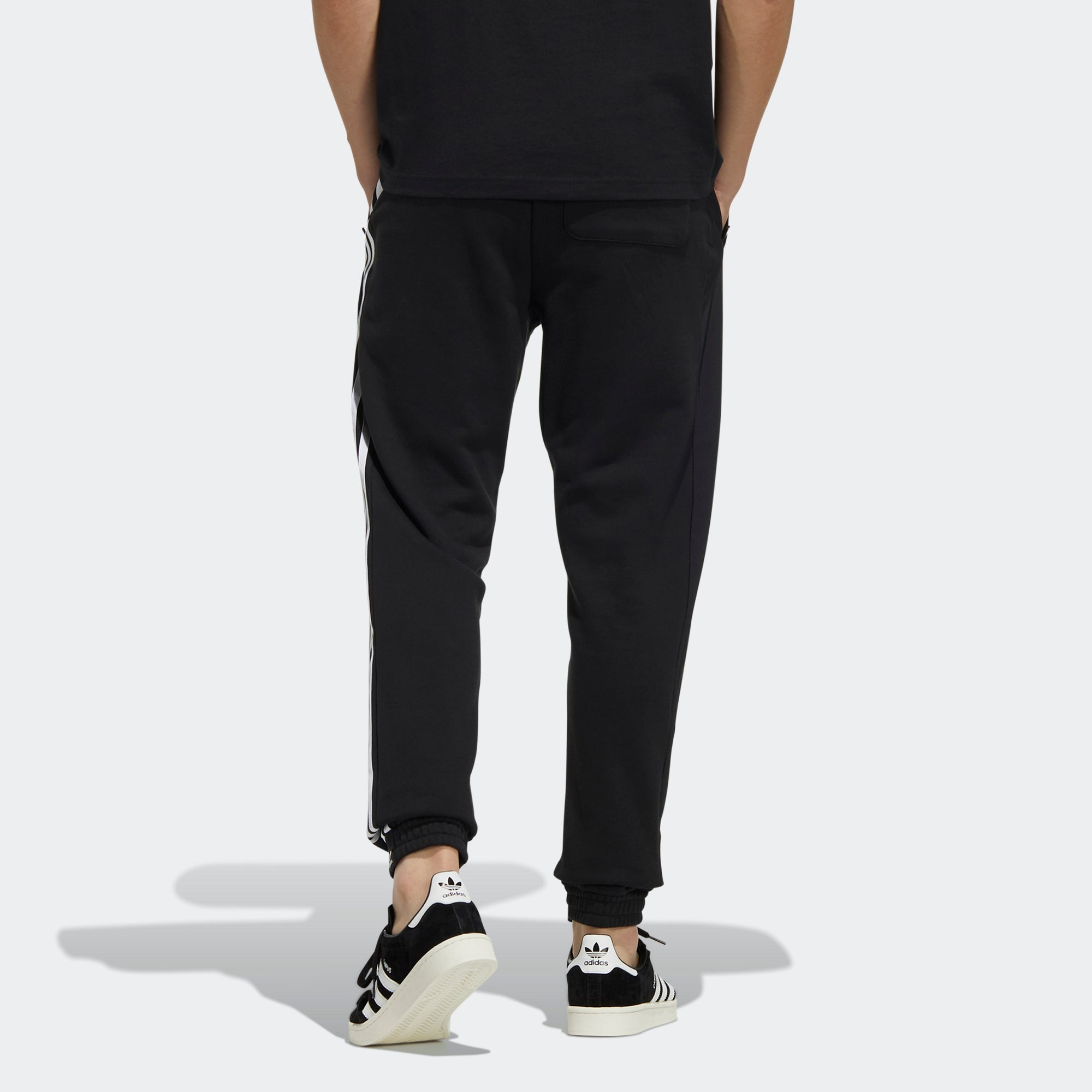 Men's adidas originals Mr Sweatpant Casual Bundle Feet Sports Side Stripe Long Pants/Trousers Black  - 3