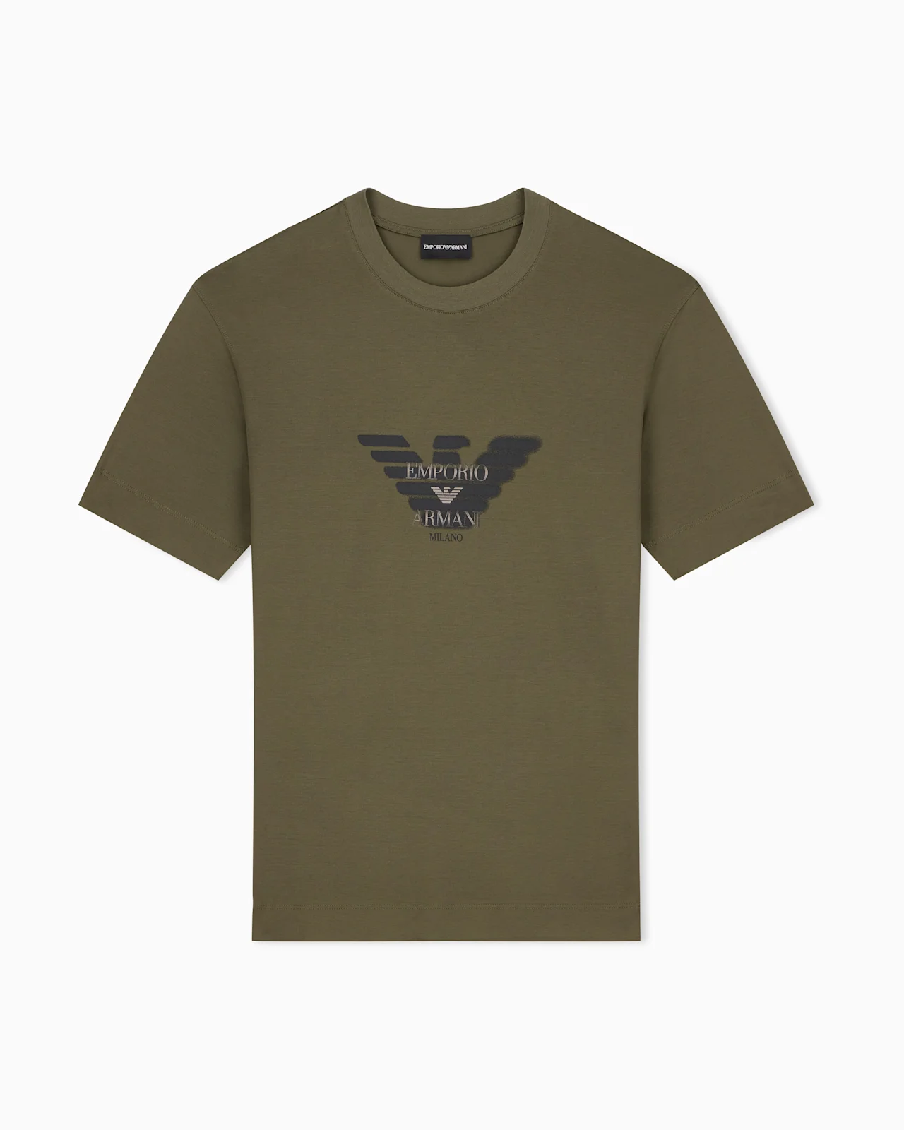 LYOCELL BLEND JERSEY T-SHIRT WITH GRAFFITI EAGLE LOGO PRINT - 1