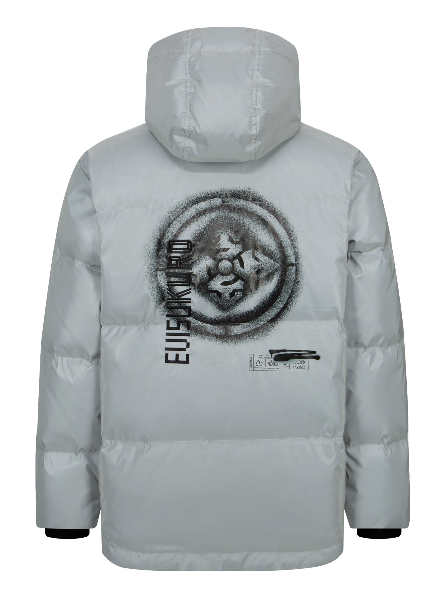 Spray-effect Kamon Print Down Jacket - 7
