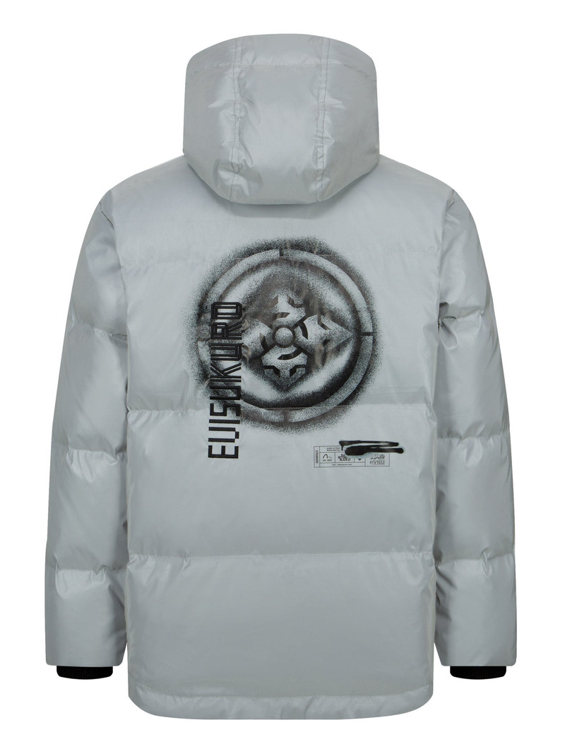 Spray-effect Kamon Print Down Jacket 7