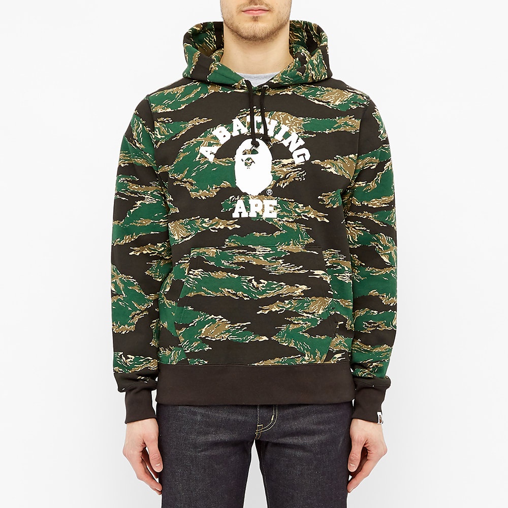 A Bathing Ape Tiger Camo College Hoody - 4