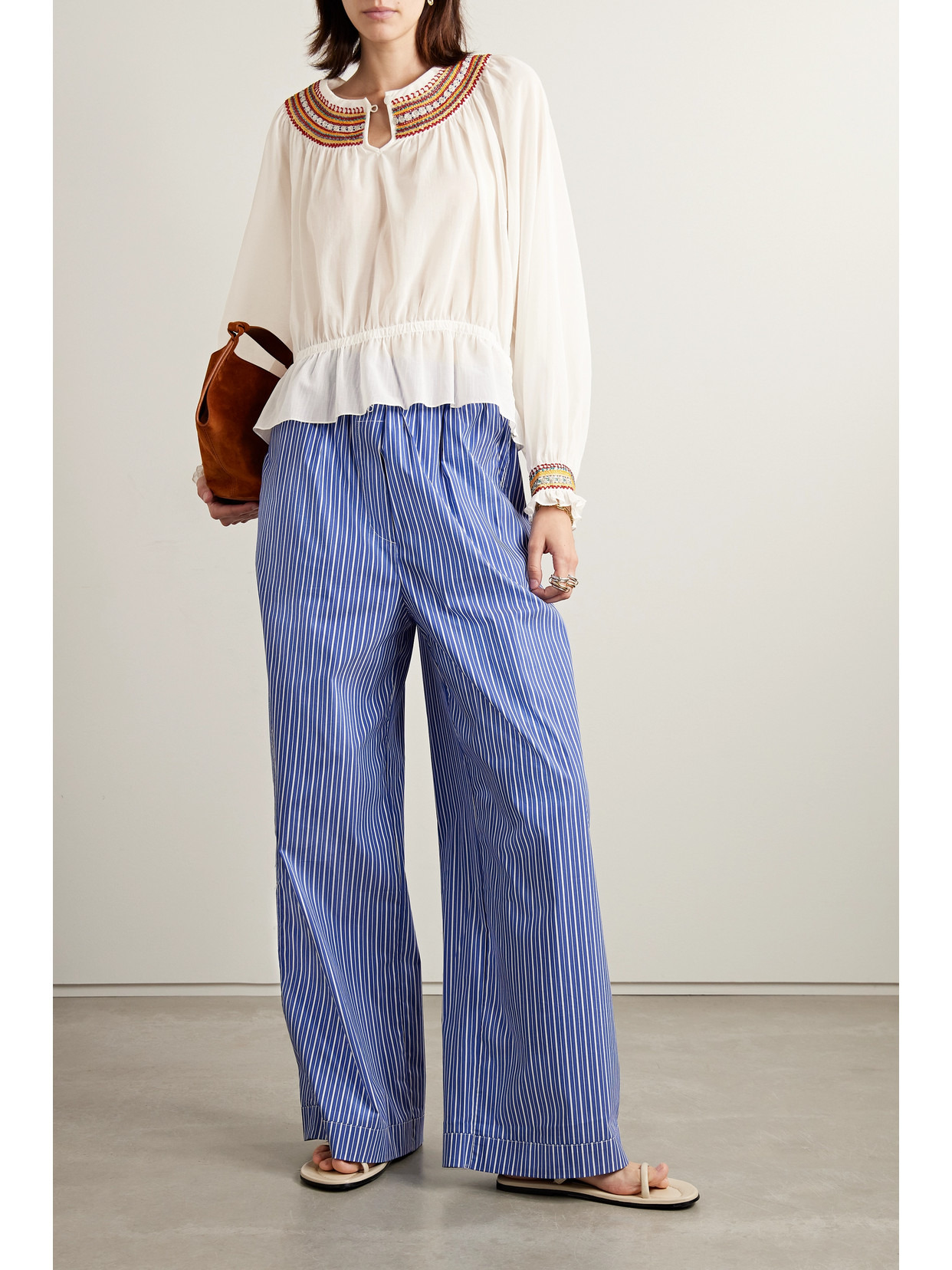 Embroidered Cotton-voile Blouse - 2