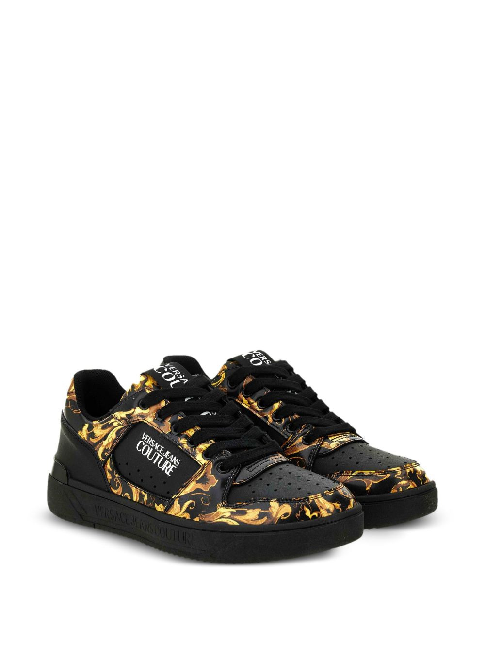 barocco-print lace-up sneakers - 2