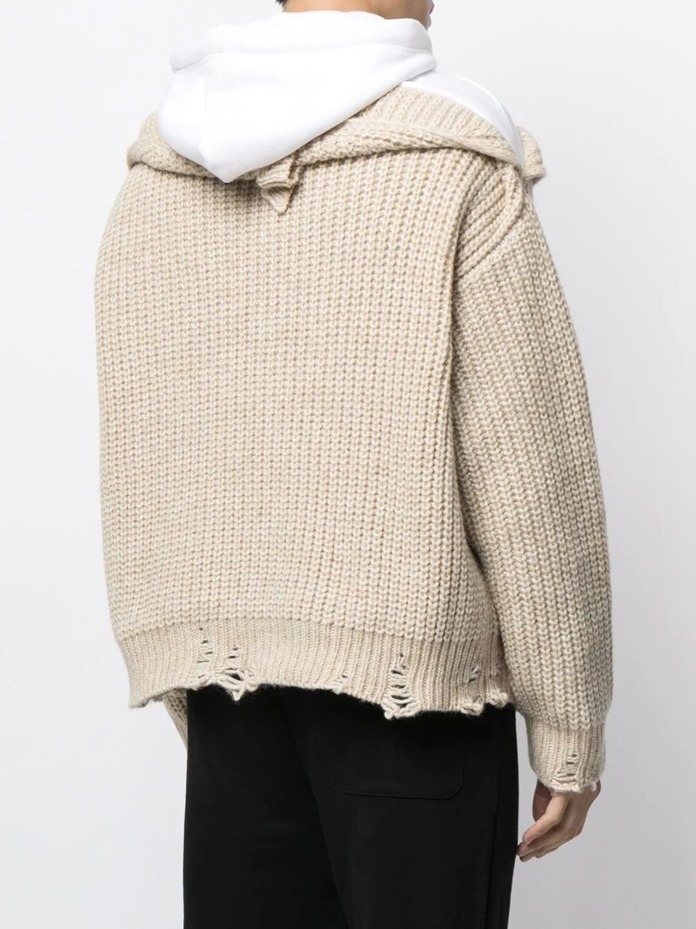 knitted layered hoodie - 4