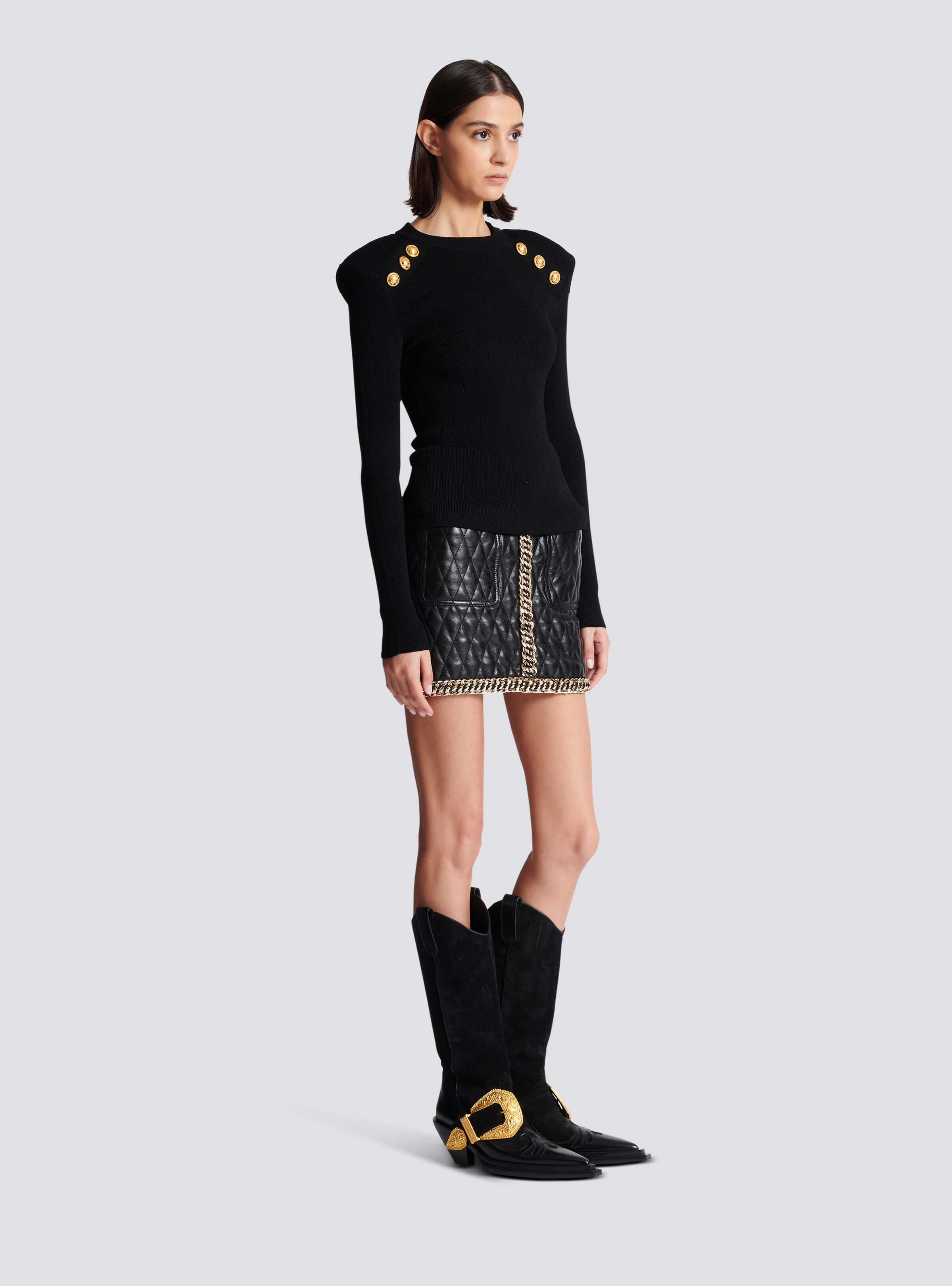 Balmain Knit jumper with button details | REVERSIBLE