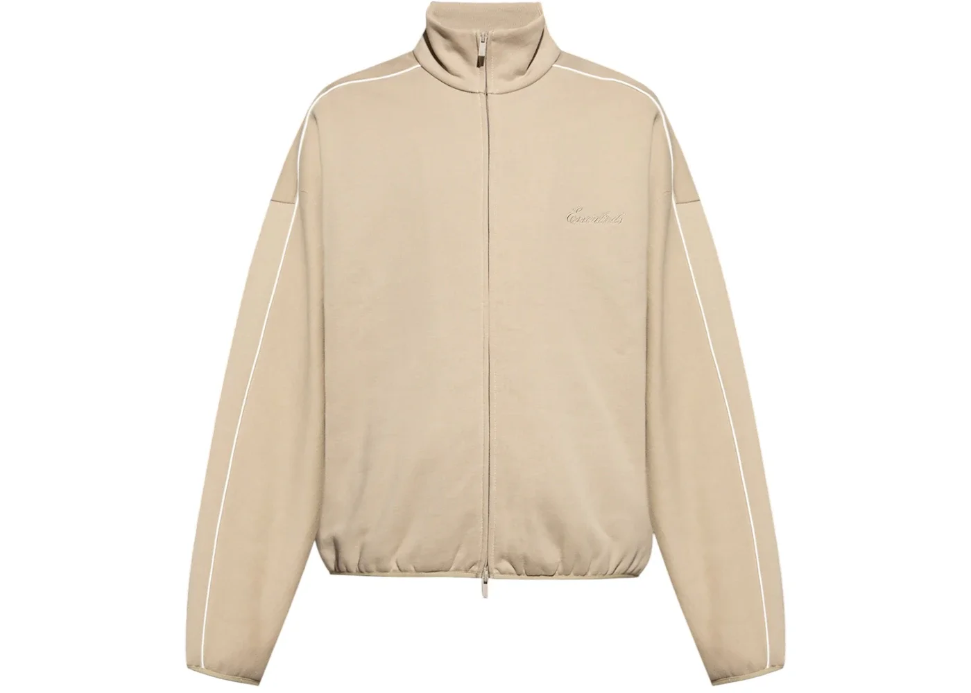 Fear of God Essentials Modern Fleece Piping Track Jacket Timber Cloud White - 1