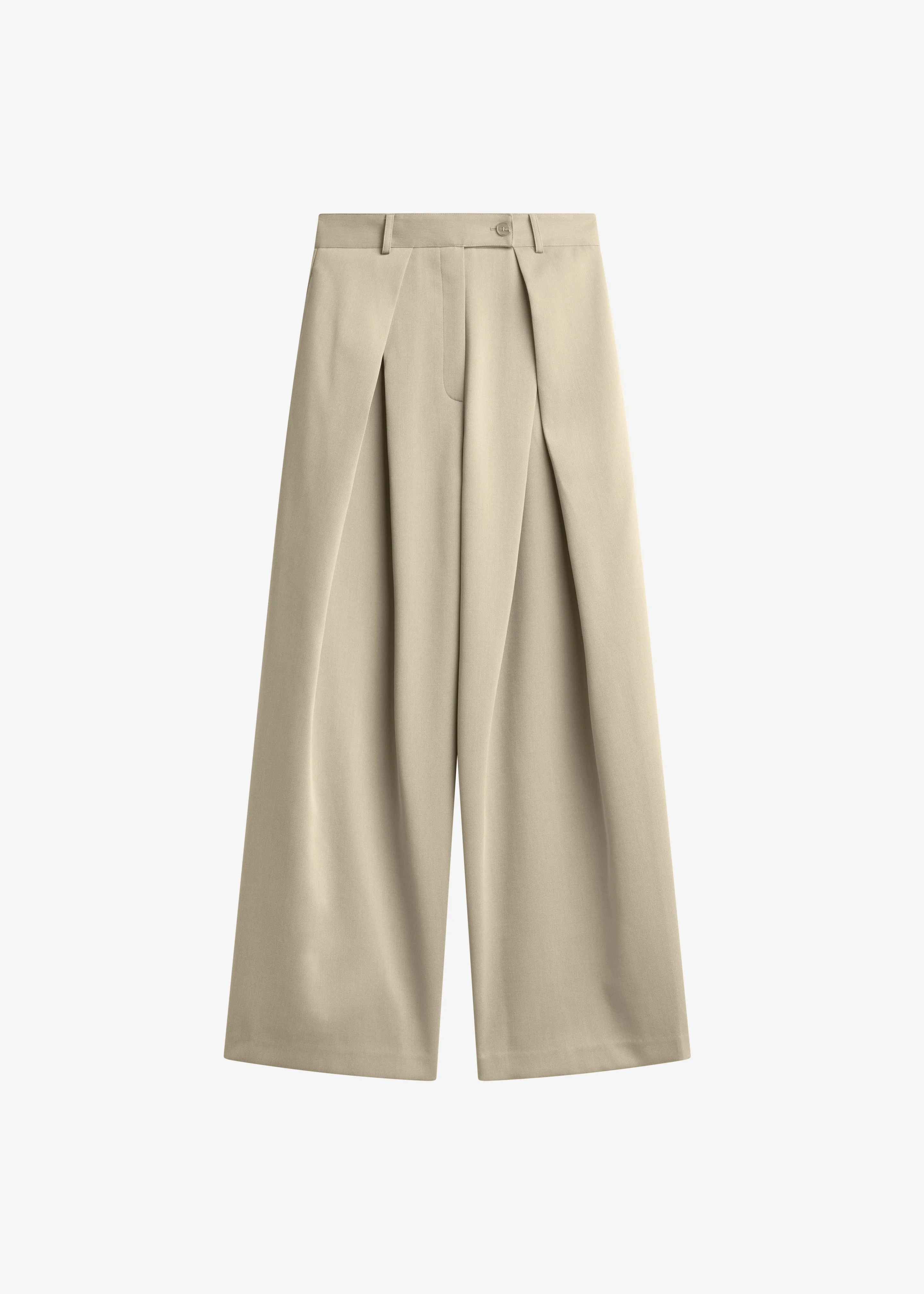 Avray Pleated Trousers - Beige - 1