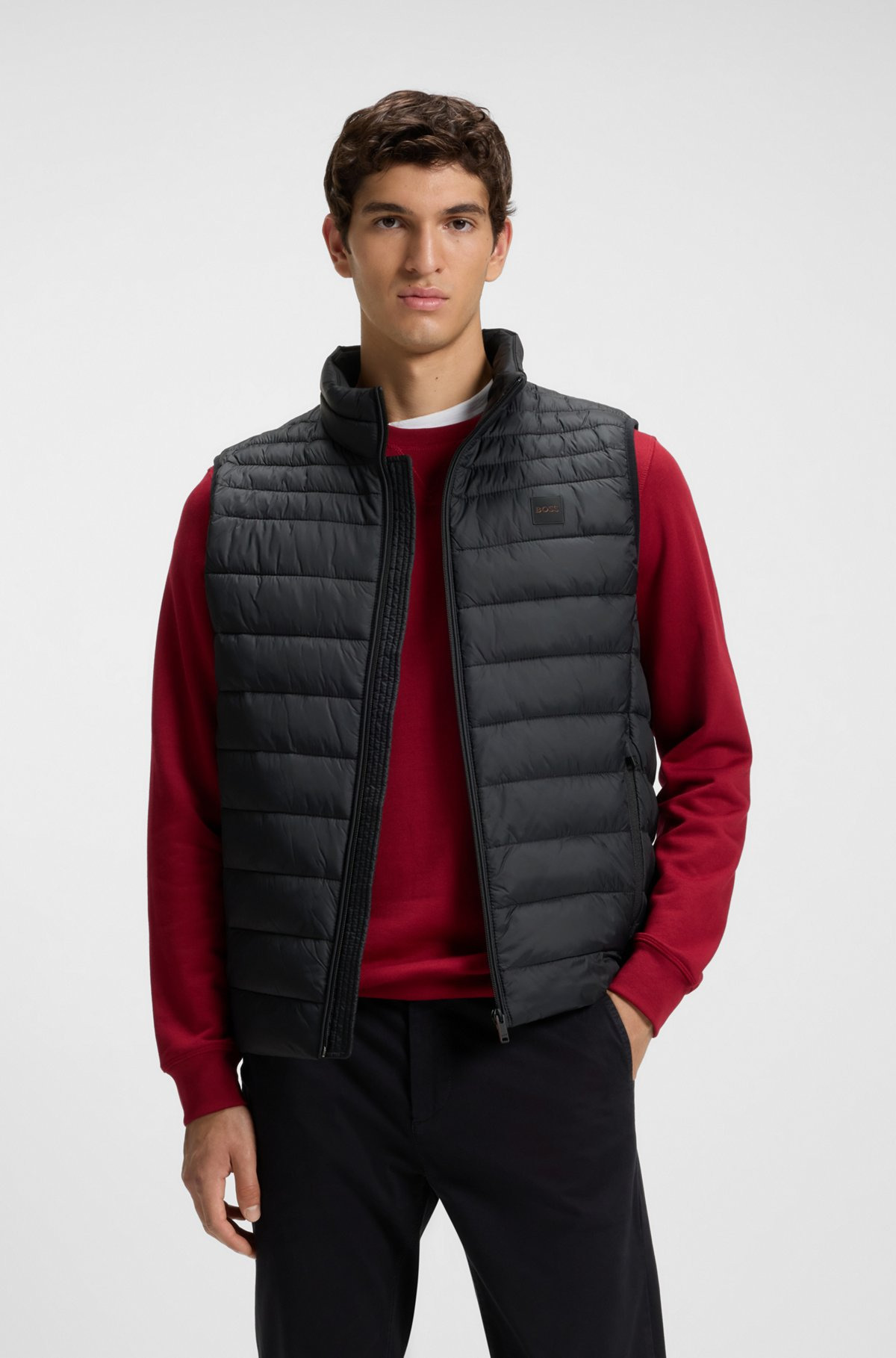 PACKABLE SLIM-FIT GILET WITH WATER-REPELLENT MIXED QUILTING - 2