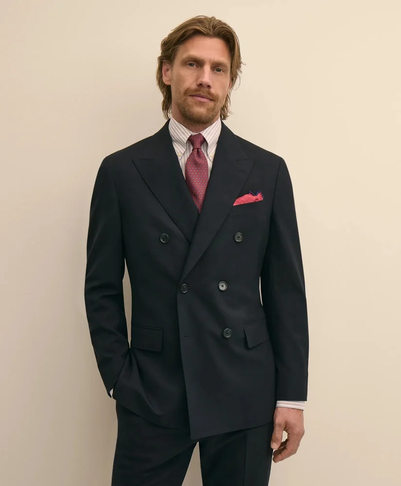 Brooks Brothers Explorer Collection Slim Fit Wool Double-Breasted Suit Jacket - 1