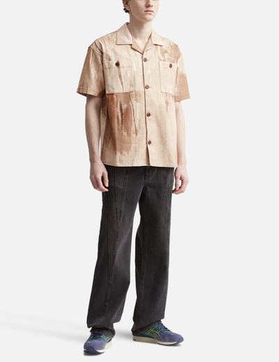Andersson Bell TAWNEY BEIGE PRINT OPEN COLLAR SHIRTS outlook