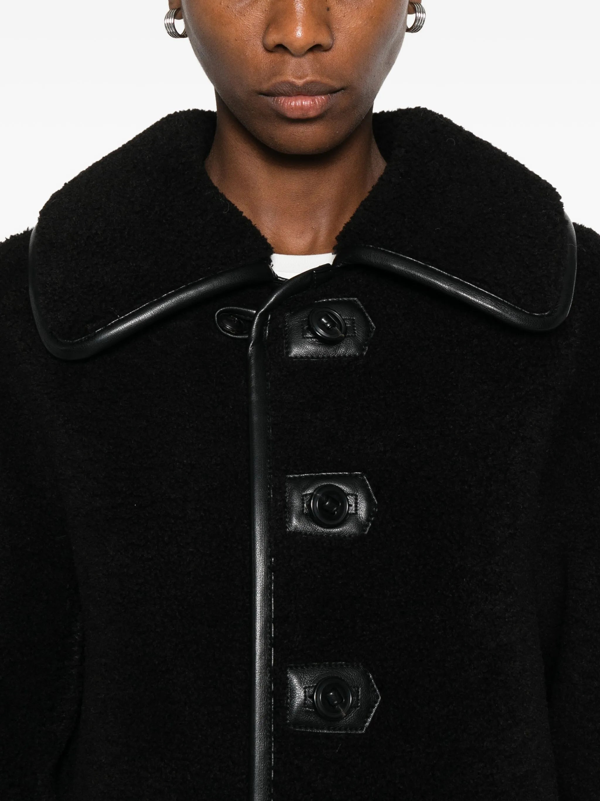 Low Classic Button-fastening Teddy Jacket - 3