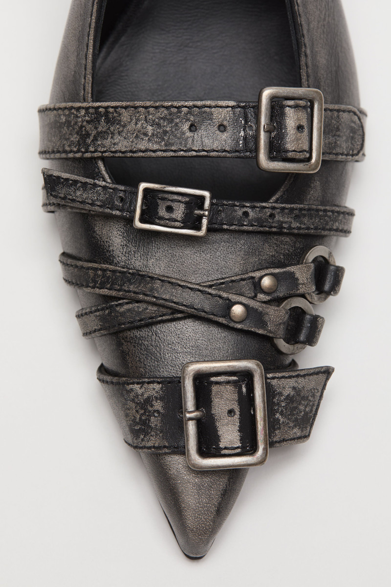 Leather heel slingbacks - Black/white 5