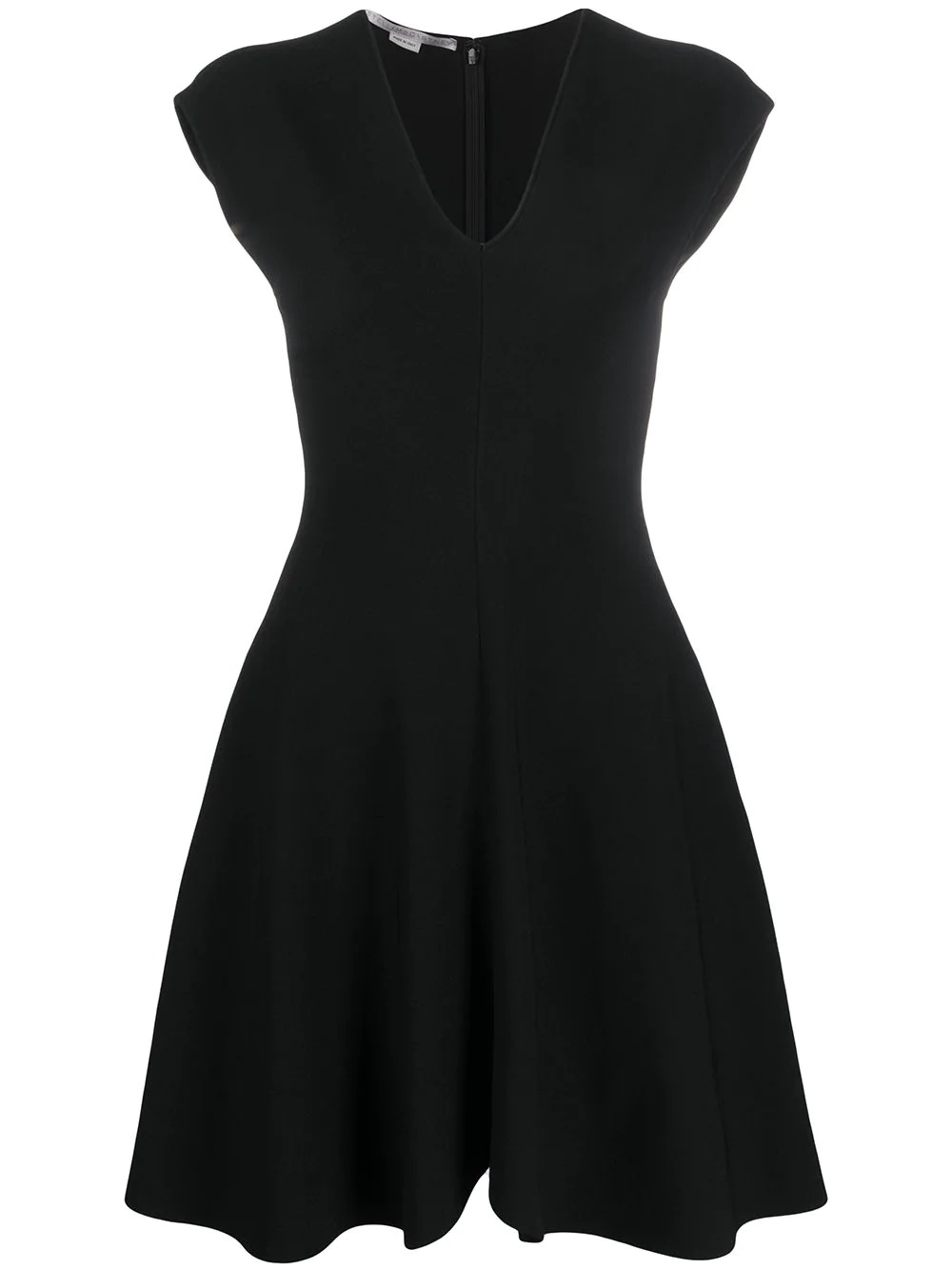 deep V-neck skater dress - 1