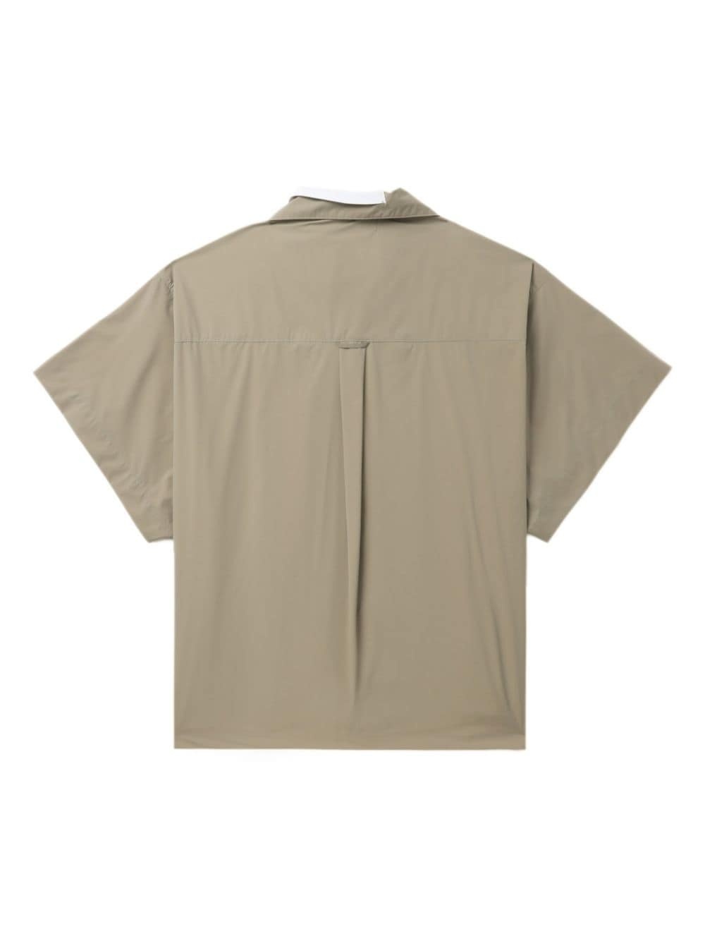 contrast-collar layered shirt - 6