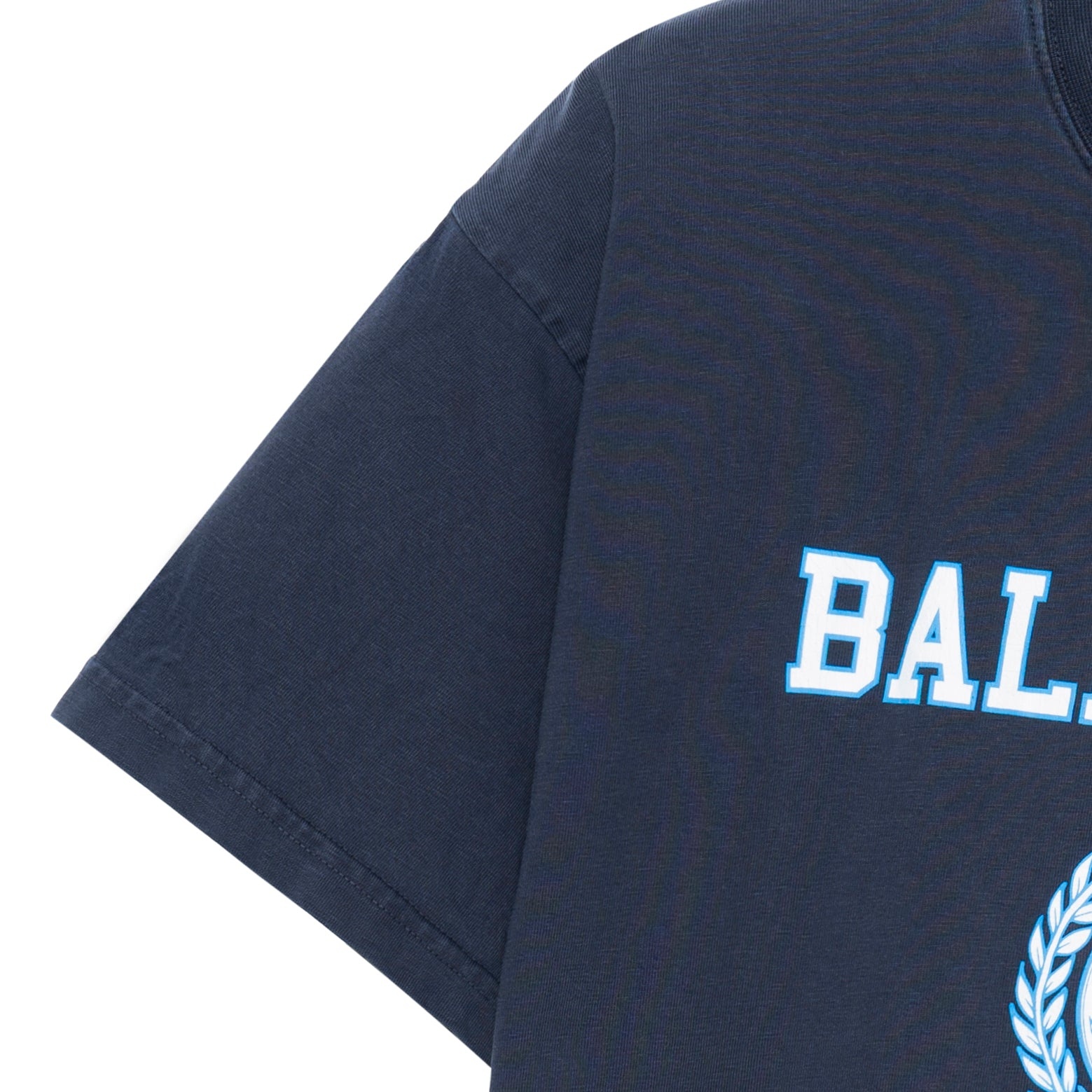 (WMNS) Balenciaga College 1917 Medium Fit T-Shirt 'Blue' 612965TMV954140 - 5