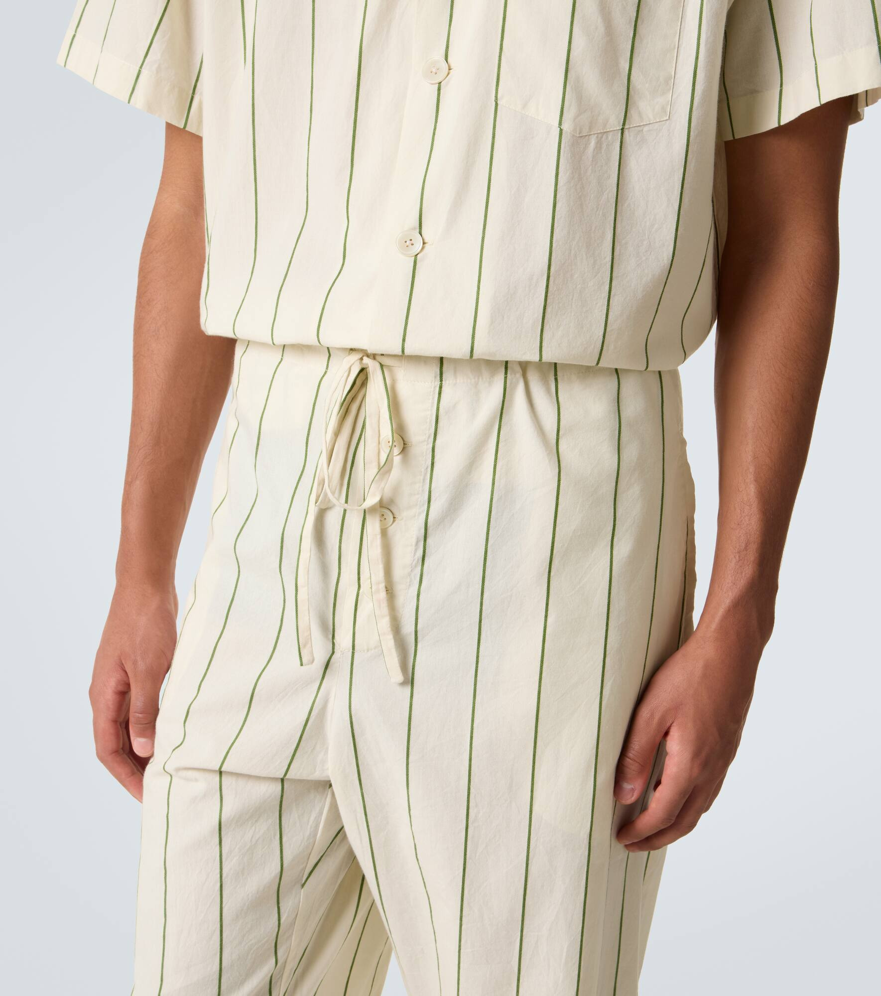 Celery striped cotton pajama pants - 5