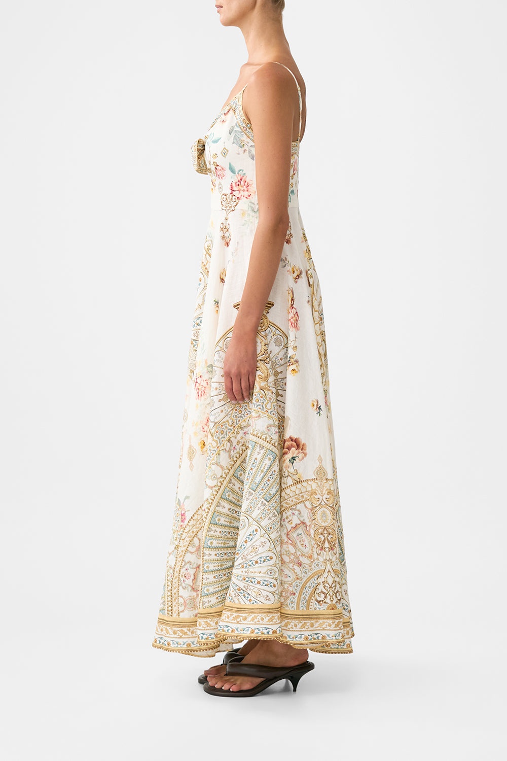 LONG DRESS WITH TIE FRONT - 4
