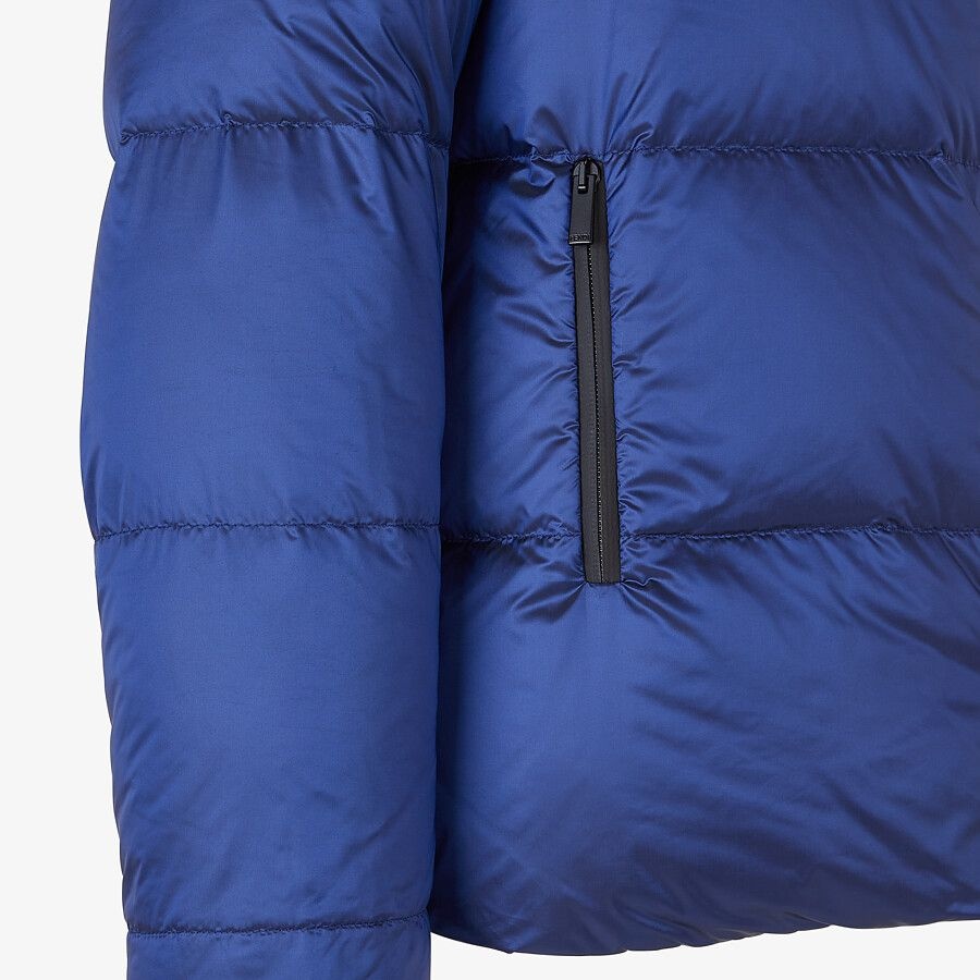 Blue nylon down jacket - 3