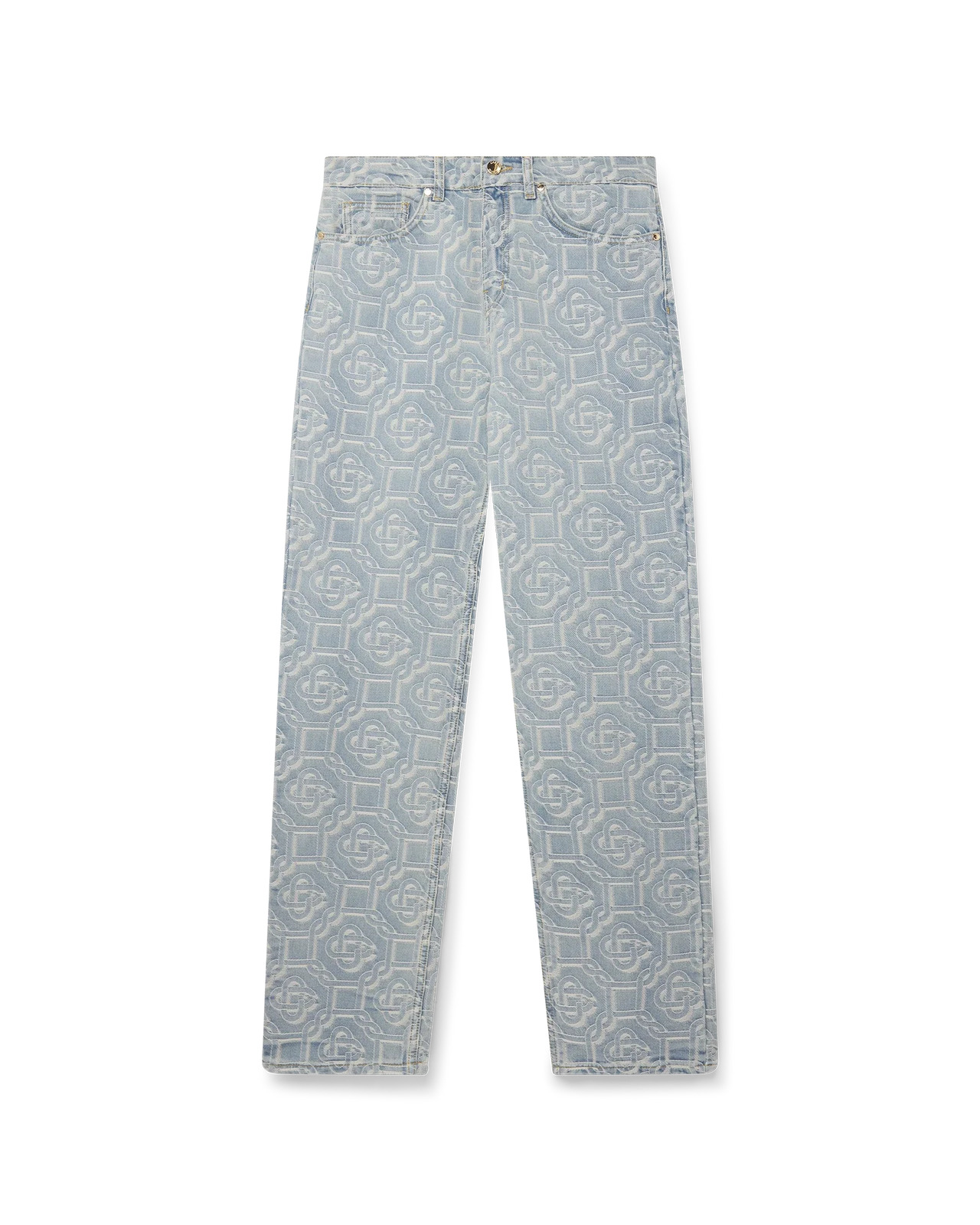 Bleached Classic Monogram Straight Leg Jeans - 1