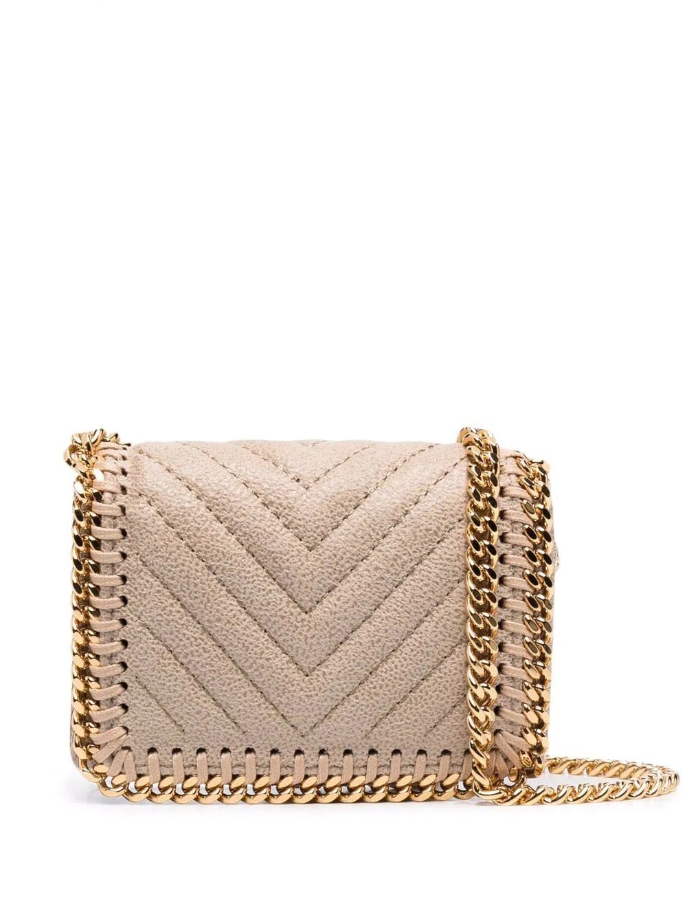 Falabella chevron-quilted chain-link wallet chain - 1