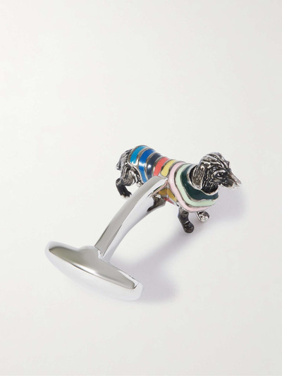 Paul Smith Dog Burnished Silver-Tone and Enamel Cufflinks outlook