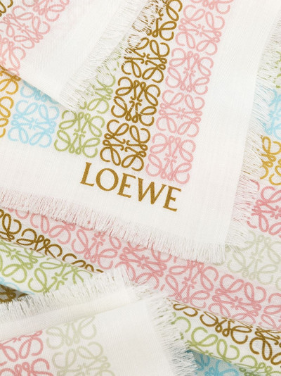 Loewe Anagram striped frayed scarf outlook