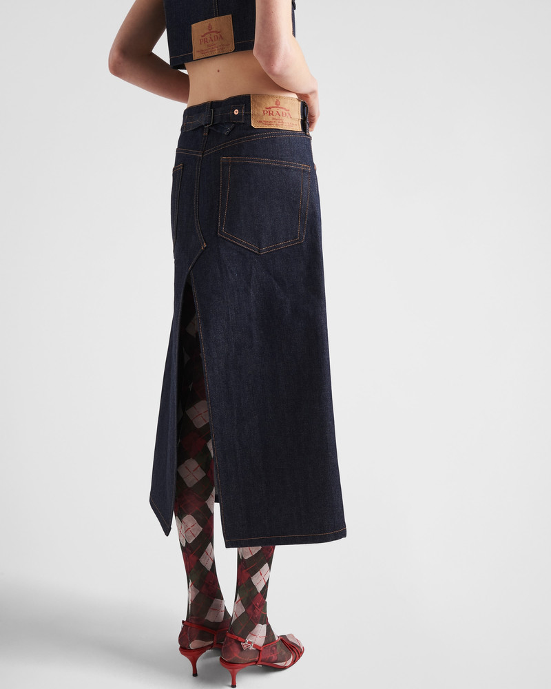 Flared skirt in selvedge denim 5