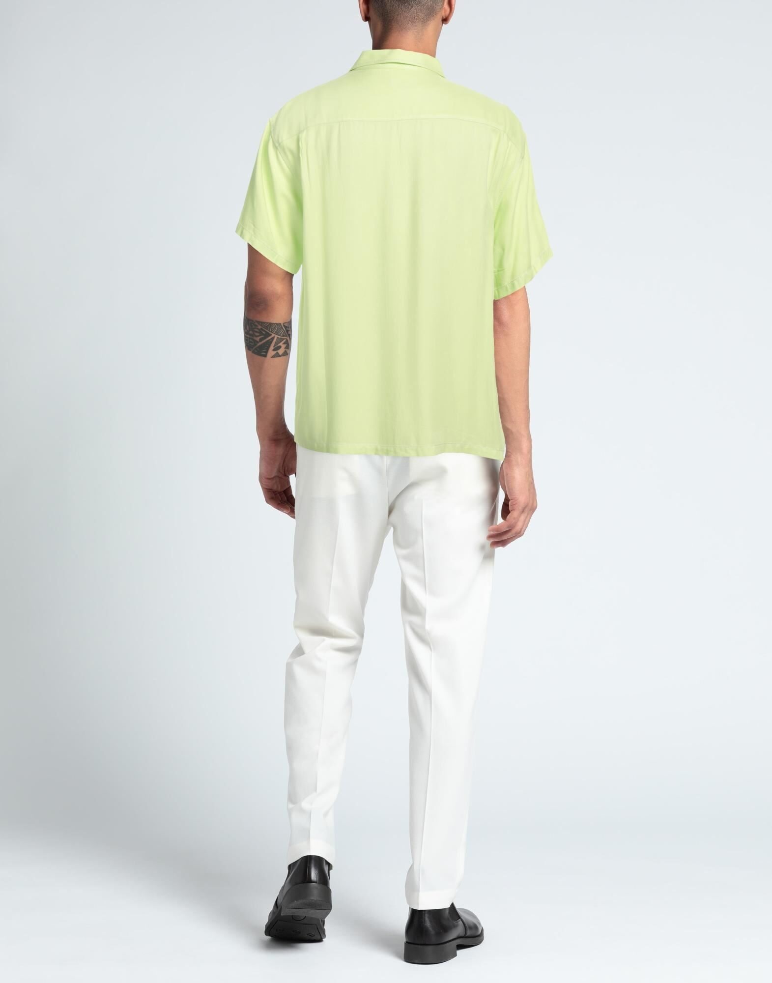 Acid green Men's Solid Color Shirt - 3