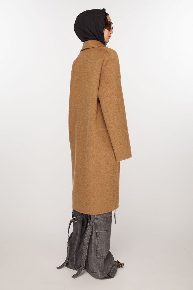 Single-breasted wool coat - Camel Beige 4