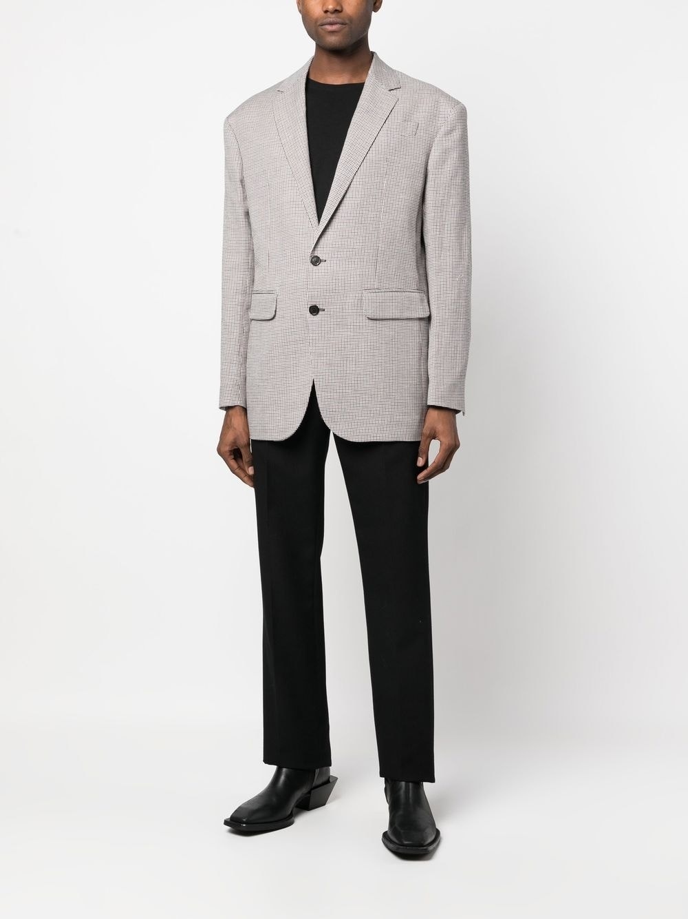 single-breasted checked jacket - 2