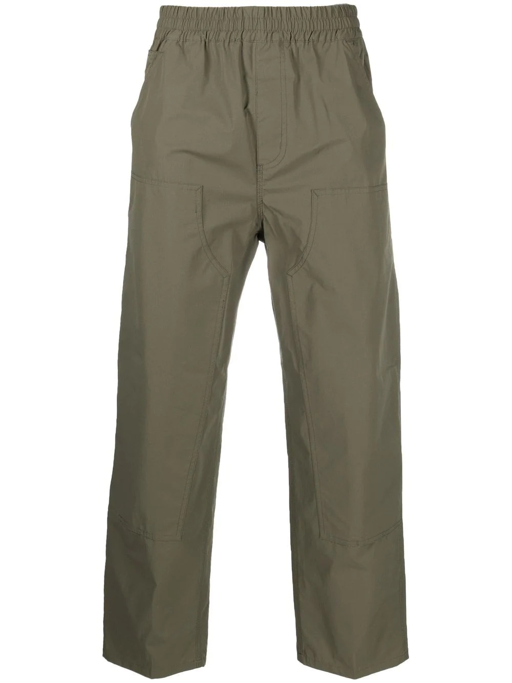 logo-patch straight-leg trousers - 1