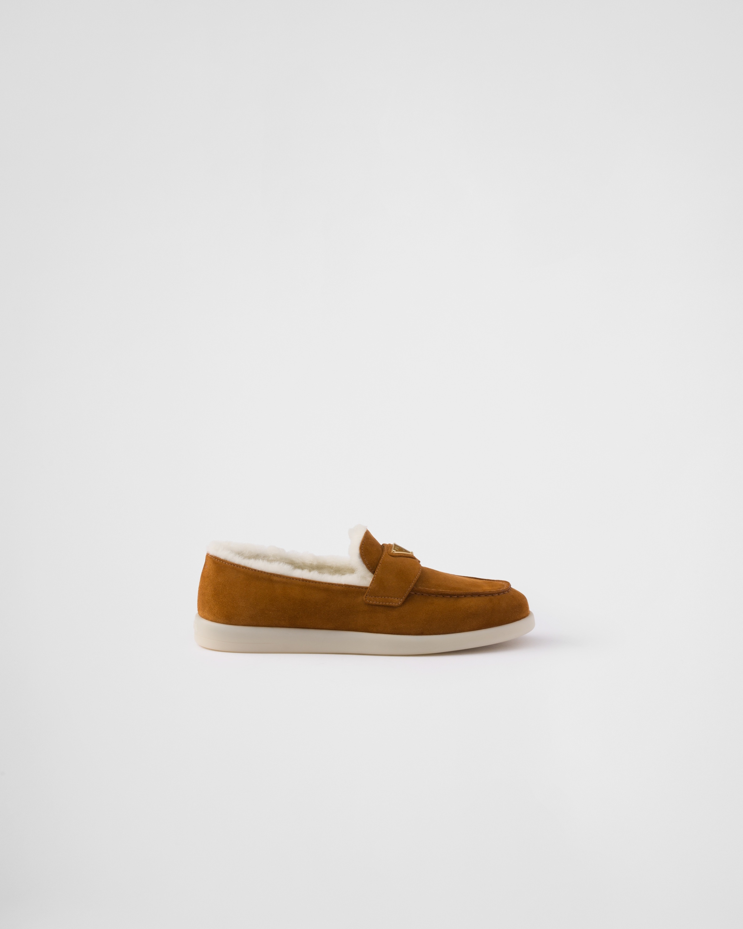 Suede and shearling loafers - 2