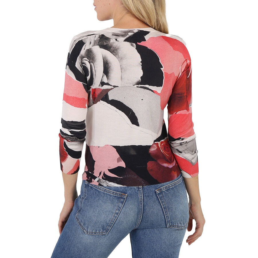 Alexander McQueen Torn Rose Long Sleeve Sweater - 5